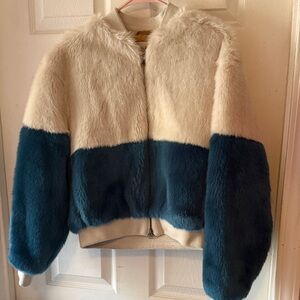 Faux Fur Colorblock Jacket